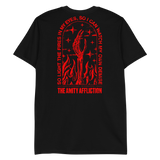 Black My Own Demise T-Shirt featuring Amity Affliction graphic of skeletal hand and flames