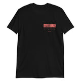 Fading T-Shirt in black featuring bold red text on the chest