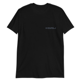 Black Statue T-Shirt made from ring-spun cotton featuring small text on the chest