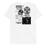White NEUROTIC T-Shirt with black anatomical graphic designs and text