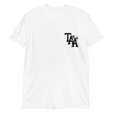 White Treading Water T-Shirt featuring black TAA logo on chest by Amity Affliction