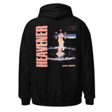 Black Endless Waters Hoodie featuring graphic design and figure on the back