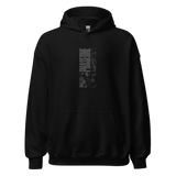 Black PhaseOne Hoodie featuring a stylish vertical graphic design on the front