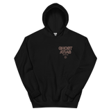 Black Hands Hoodie sweatshirt in pre-shrunk cotton with GHOST ATLAS text and pouch pocket