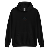 Black Blossom Hoodie made of pre-shrunk cotton with a small dark logo on the chest