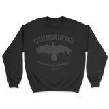 Black sweatshirt featuring a bird graphic and text from Subliminal Criminals UNFD collection