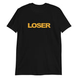 Black LOSER Stadium Dreams T-Shirt with yellow capital letters on the front