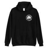 Black hoodie sweatshirt featuring circular logo for Stray From The Path Goodnight Alt
