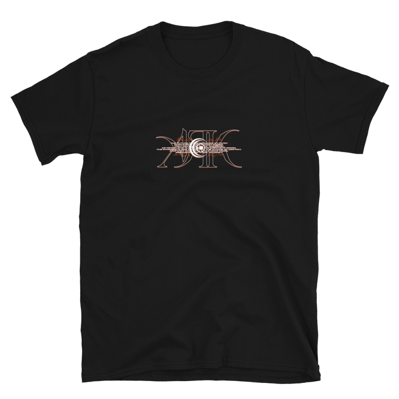 Black ARK T-Shirt featuring a stylized geometric design on the front