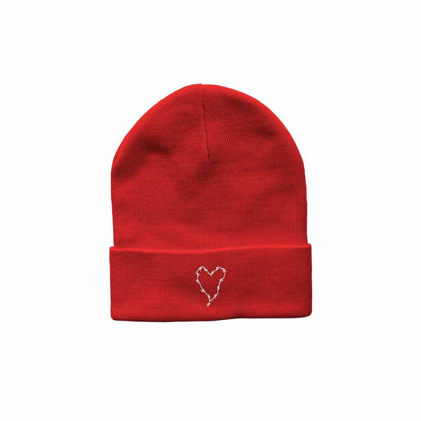 Frank Iero - Barbed Wire Heart Deluxe Embroidered Beanie